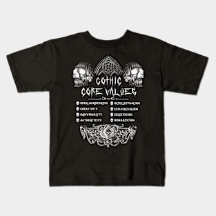 Gothic Core Values Kids T-Shirt